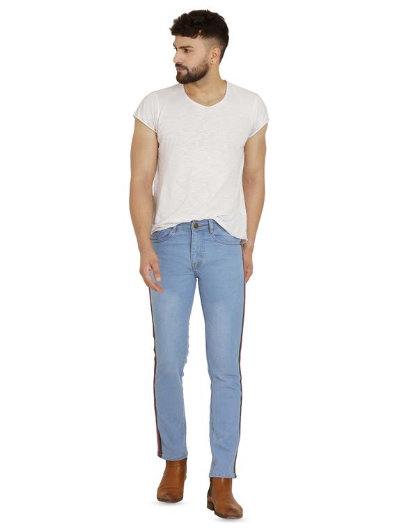 light blue side taped jeans - 16472184 - Zoom Image - 4