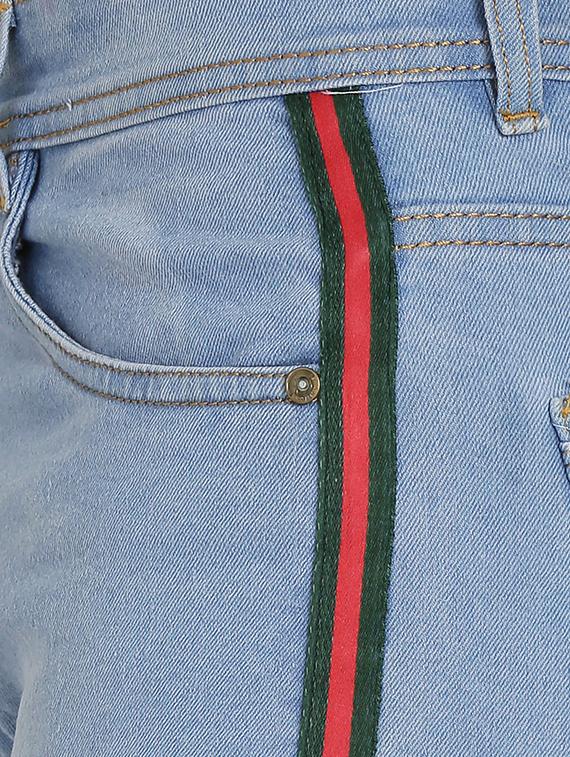 light blue side taped jeans - 16472184 - Zoom Image - 5
