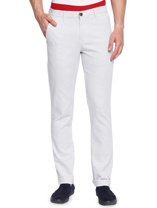 white printed chinos - 16472382 - Standard Image - 1