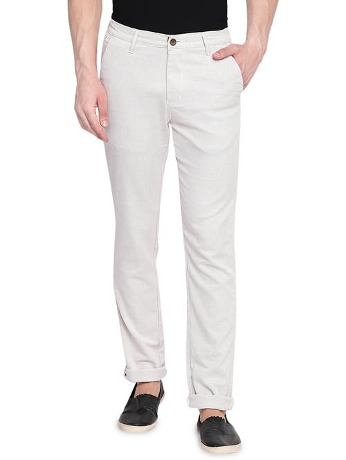 white textured chinos - 16472393 - Standard Image - 1