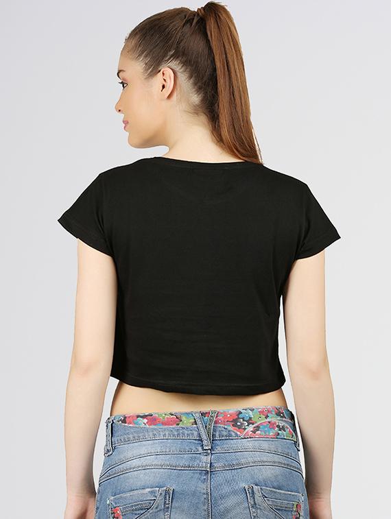 round neck solid crop tee - 16472567 - Zoom Image - 3