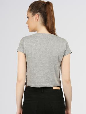 round neck solid crop tee - 16472569 - Standard Image - 3