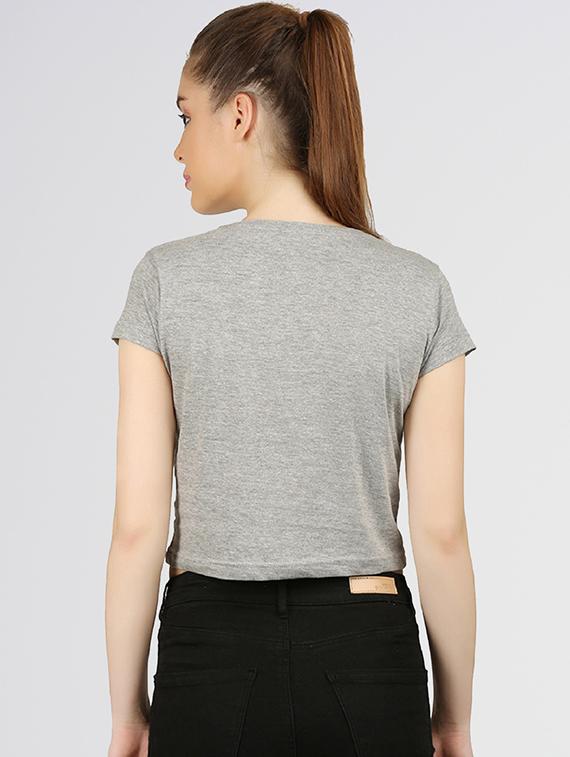 round neck solid crop tee - 16472569 - Zoom Image - 3