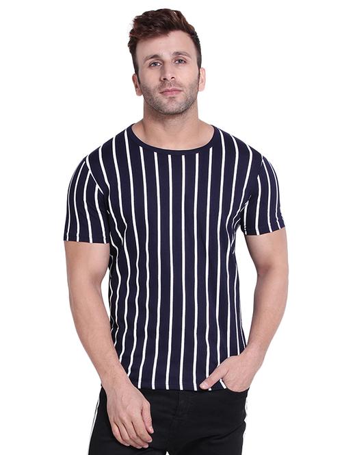 navy blue striped t-shirt - 16472595 - Very Small Image - 1