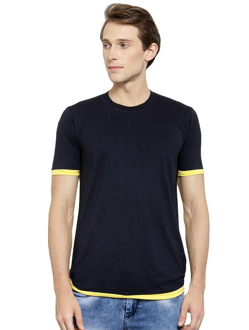navy blue solid t-shirt - 16472659 - Zoom Image - 1