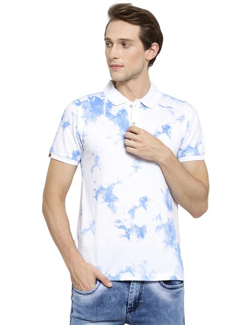 white tie & dye polo t-shirt - 16472663 - Standard Image - 1