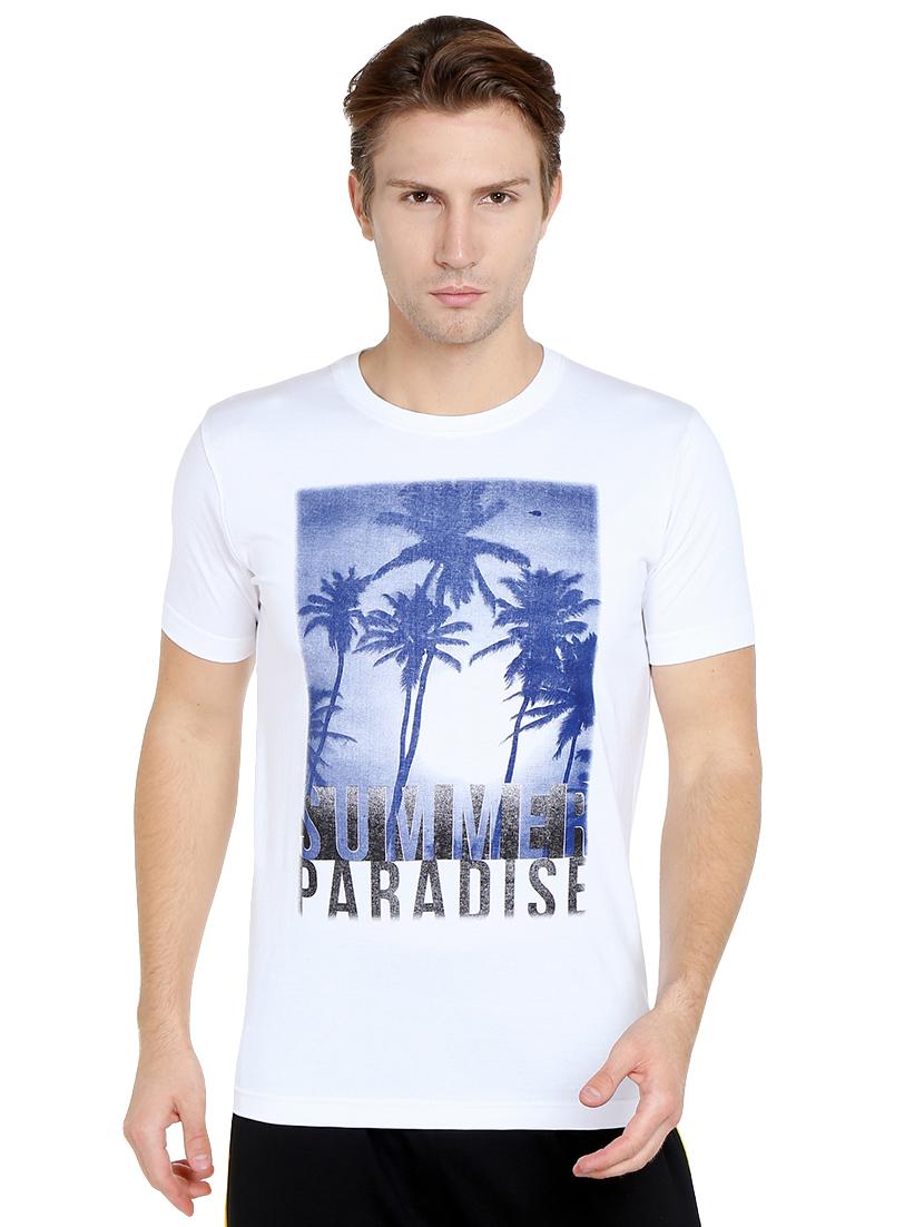 white chest print t-shirt - 16472682 - Zoom Image - 1