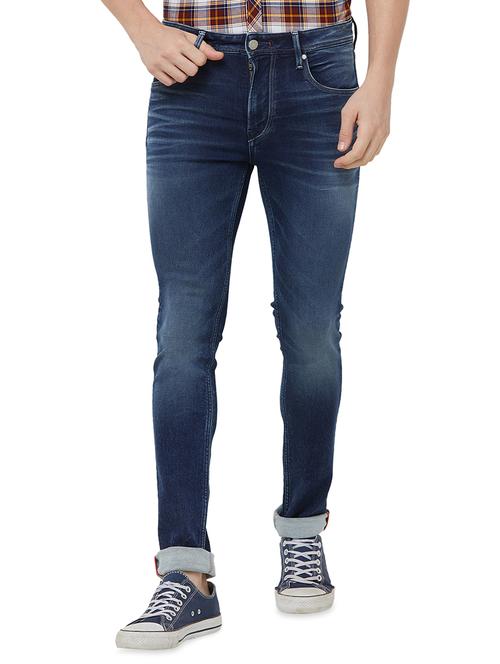 navy blue light washed denim jeans - 16473164 - Standard Image - 1