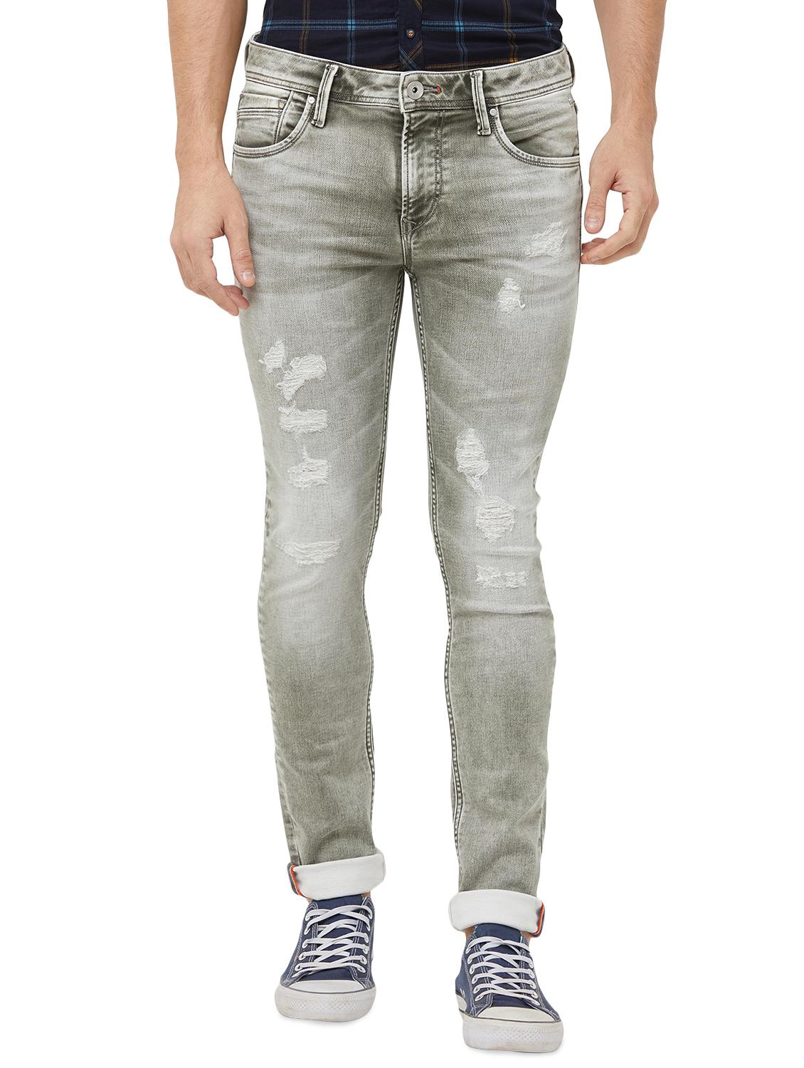 grey heavy washed ripped denim jeans - 16473233 - Zoom Image - 1