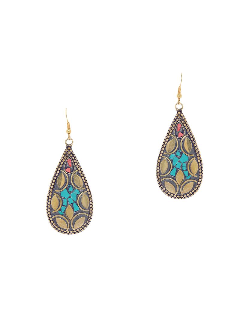 multi colored metal drop earring - 16474330 - Zoom Image - 1