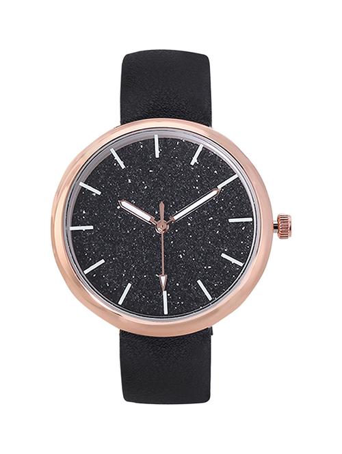 e2o round dial analog watch -(5660black) - 16474419 - Standard Image - 1