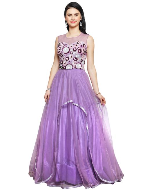 sequined detail flared gown - 16475165 - Very Small Image - 1
