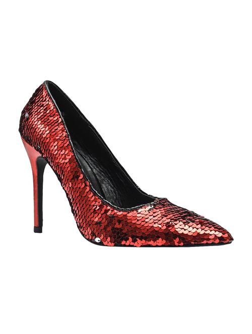 dainty sole red faux leather slip on pumps - 16475273 - Very Small Image - 1