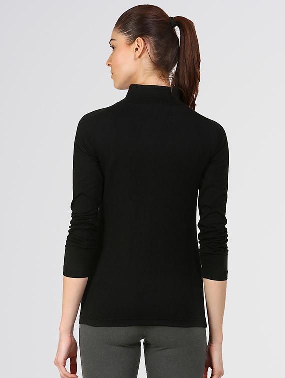 mandarin neck solid tee - 16475541 - Zoom Image - 3