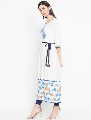 block printed a-line kurta - 16475860 - Standard Image - 2