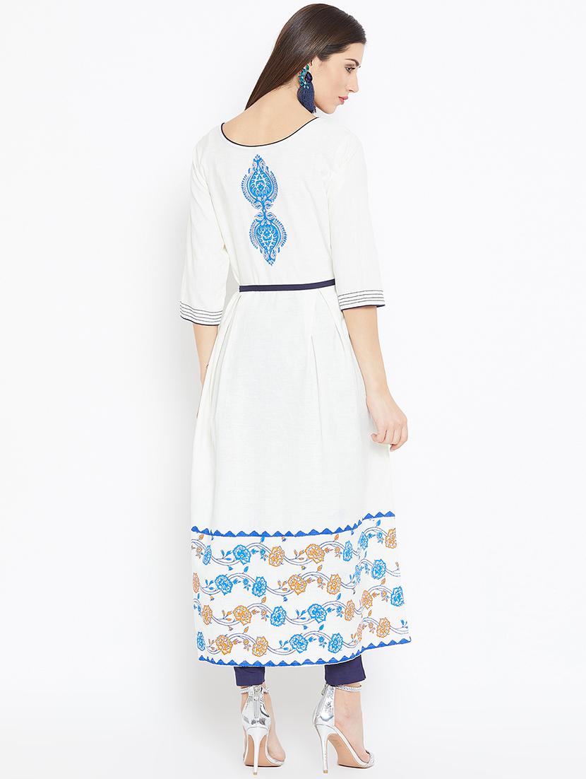 block printed a-line kurta - 16475860 - Zoom Image - 3