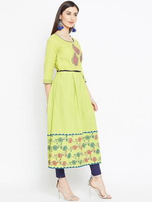 block printed a-line kurta - 16475861 - Standard Image - 2