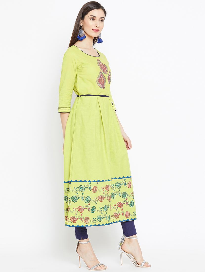 block printed a-line kurta - 16475861 - Zoom Image - 2
