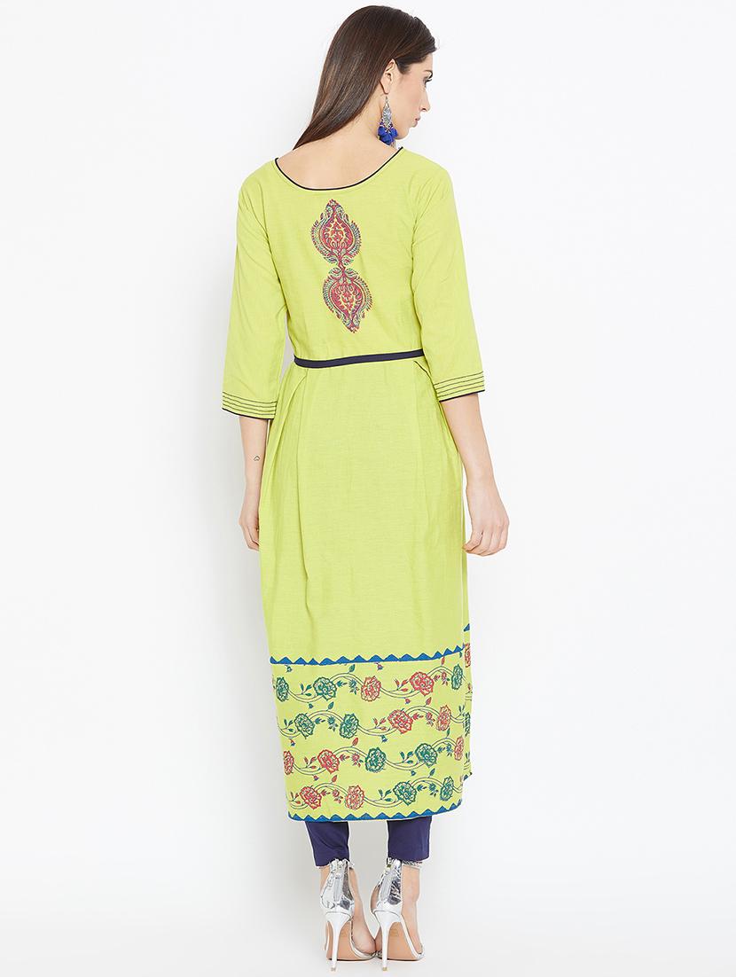block printed a-line kurta - 16475861 - Zoom Image - 3
