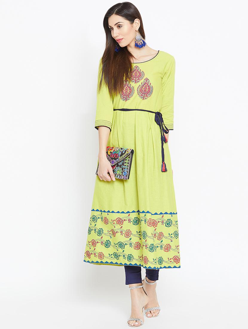 block printed a-line kurta - 16475861 - Zoom Image - 4