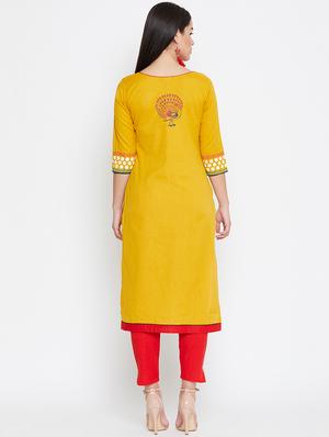 block printed straight kurta - 16475864 - Standard Image - 3