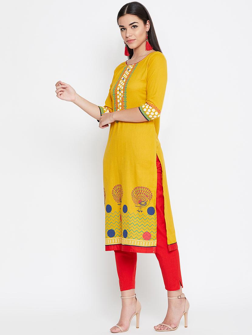 block printed straight kurta - 16475864 - Zoom Image - 2