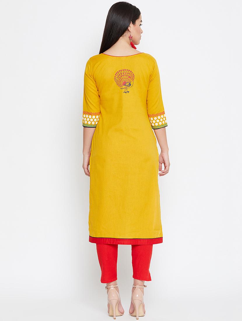 block printed straight kurta - 16475864 - Zoom Image - 3