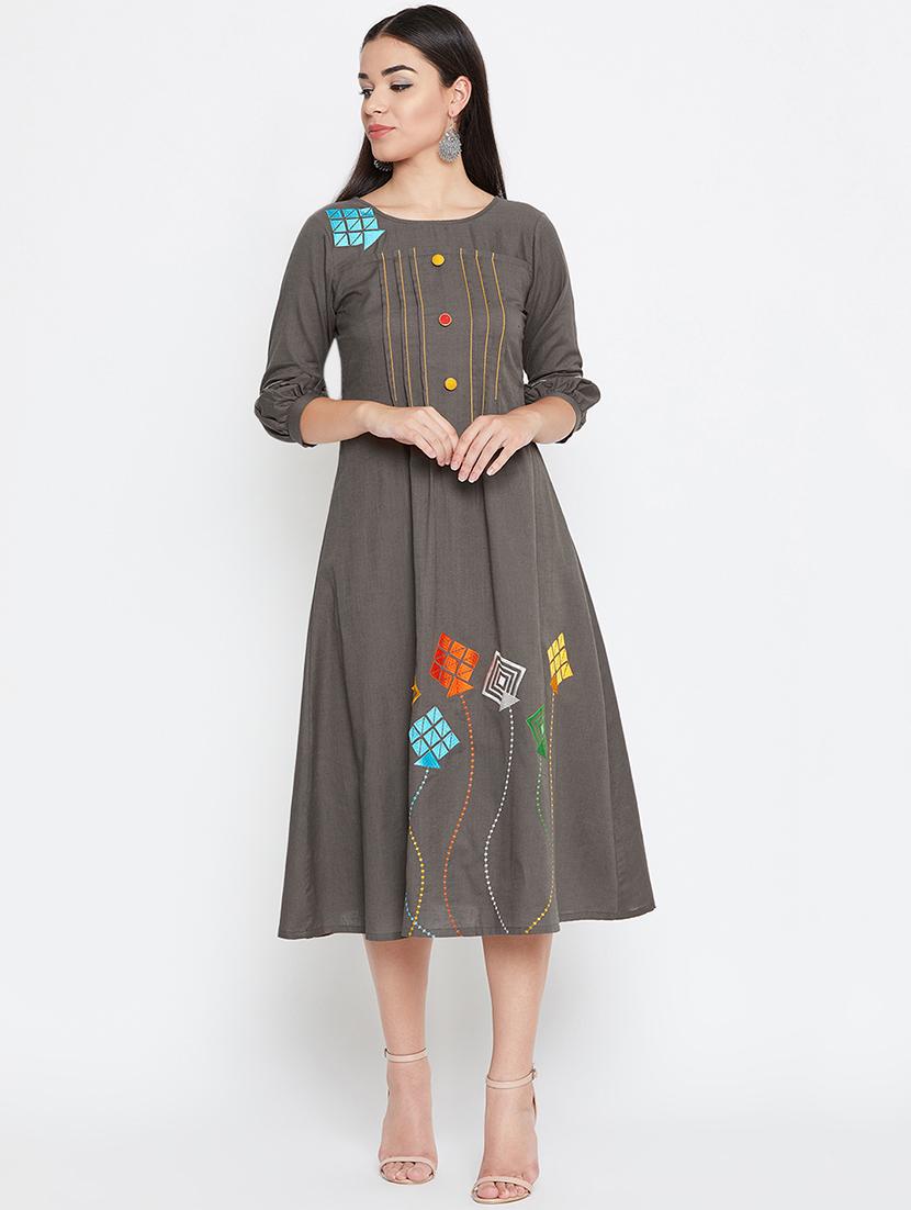 embroidered a-line dress - 16475865 - Zoom Image - 1
