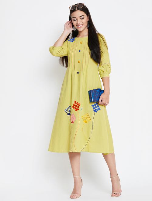 embroidered a-line dress - 16475866 - Standard Image - 1
