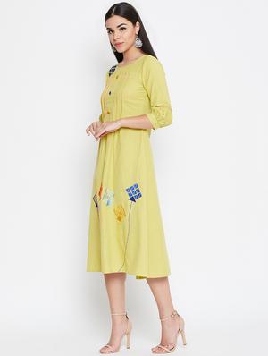 embroidered a-line dress - 16475866 - Standard Image - 2