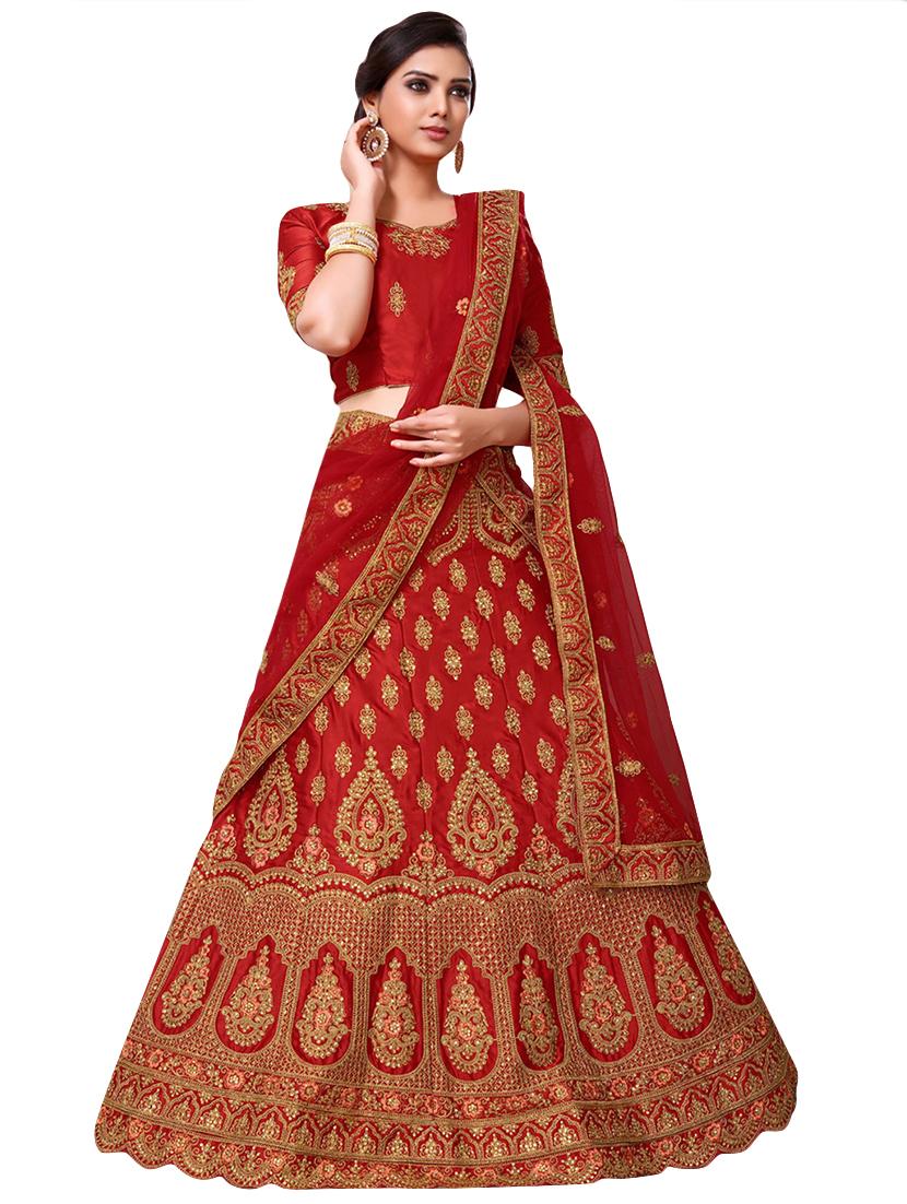 embroidered a-line lehenga - 16476403 - Zoom Image - 1