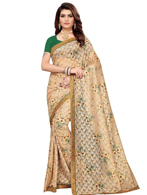 floral printed saree with blouse - 16476583 - Standard Image - 1
