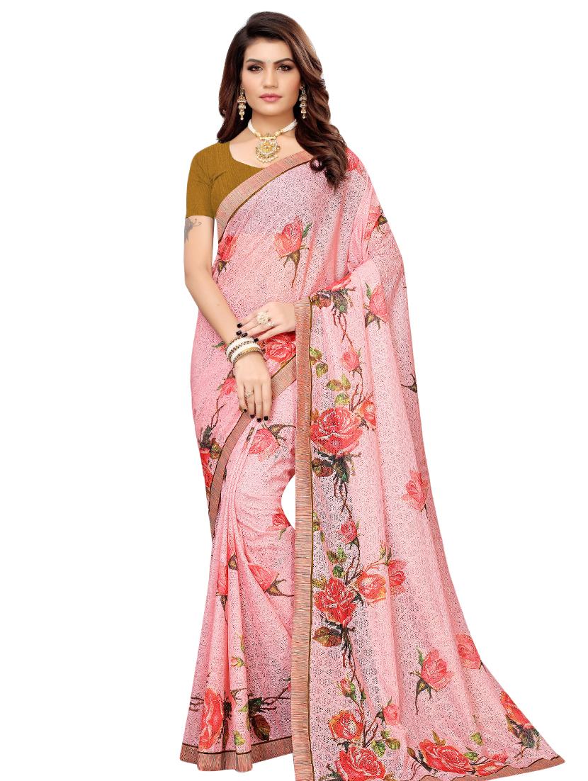 floral printed saree with blouse - 16476584 - Zoom Image - 1