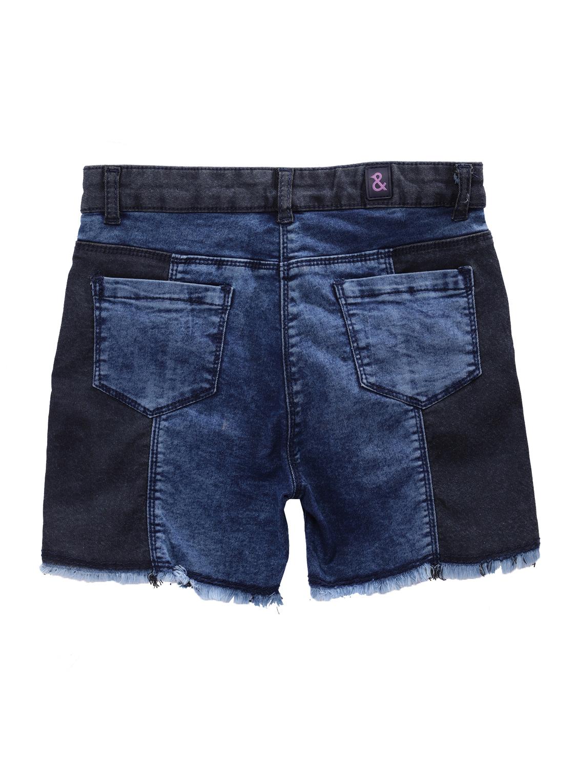 blue color-blocked shorts - 16477588 - Zoom Image - 2