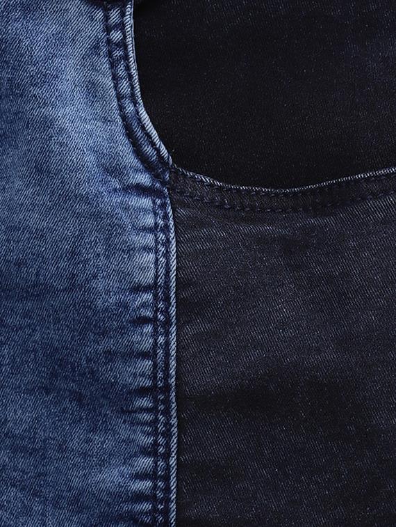 blue color-blocked shorts - 16477588 - Zoom Image - 3