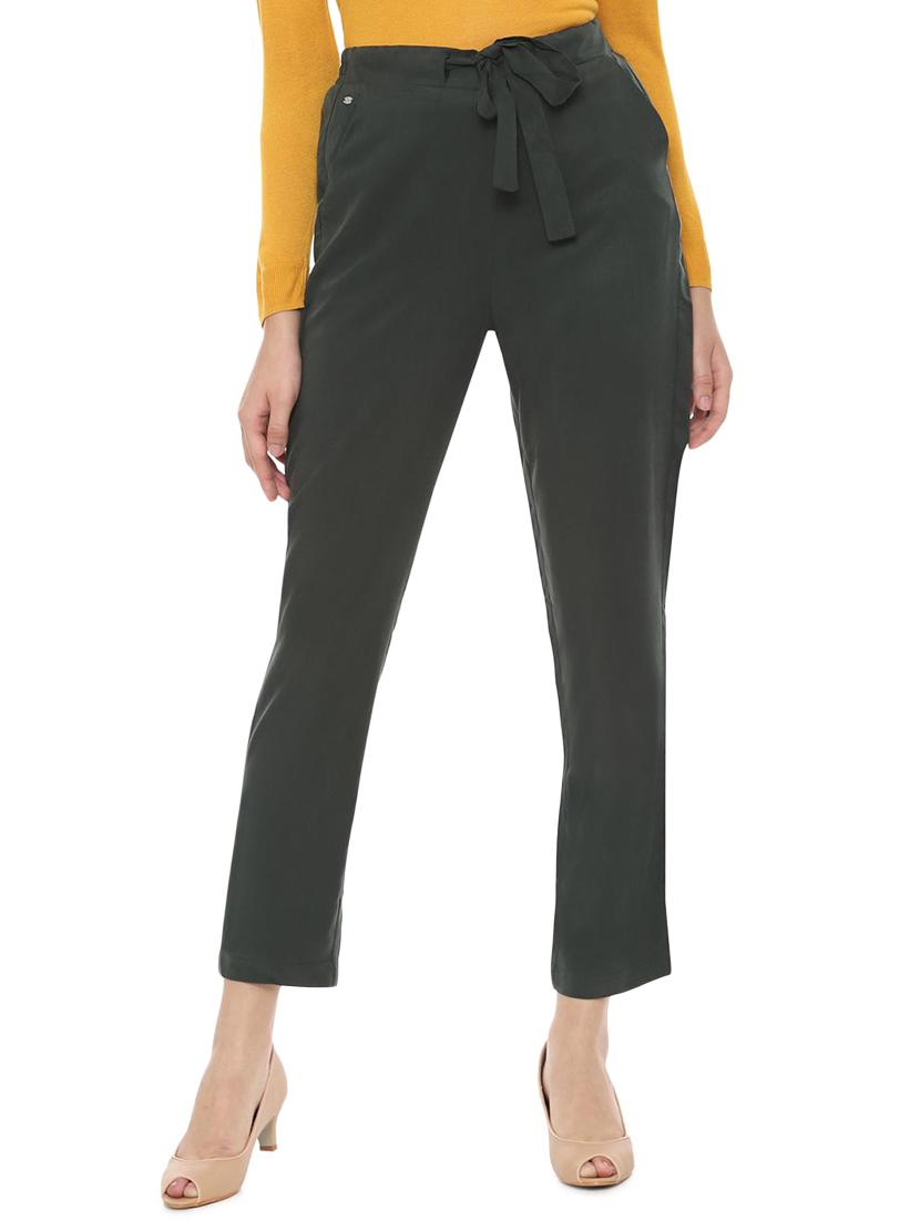 tie knot flat front trousers - 16478742 - Zoom Image - 1