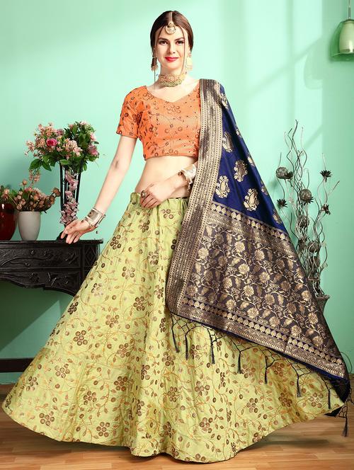 embroidered flared lehenga - 16479029 - Standard Image - 1