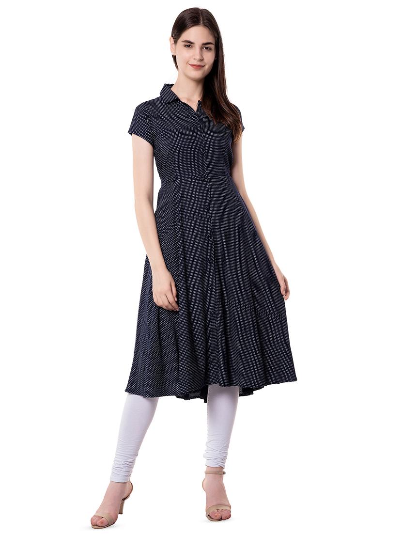 printed a-line kurta - 16479342 - Zoom Image - 1