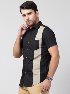 black vertical striped casual shirt - 16479407 - Standard Image - 2
