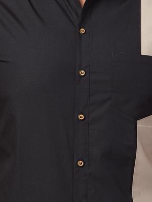 black vertical striped casual shirt - 16479407 - Standard Image - 5