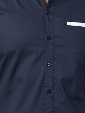 navy blue striped casual shirt - 16479416 - Standard Image - 5
