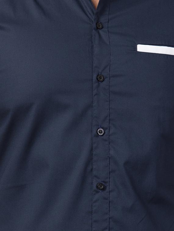 navy blue striped casual shirt - 16479416 - Zoom Image - 5