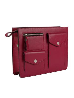 maroon leather structured sling bag - 16480449 - Standard Image - 4