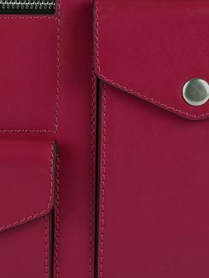 maroon leather structured sling bag - 16480449 - Standard Image - 5