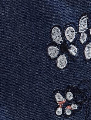 blue cotton embroidered jean - 16480626 - Standard Image - 3