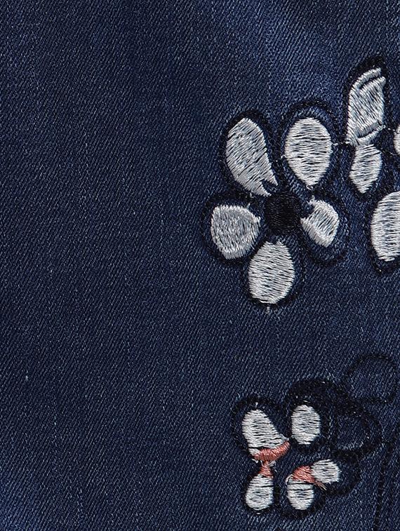 blue cotton embroidered jean - 16480626 - Zoom Image - 3