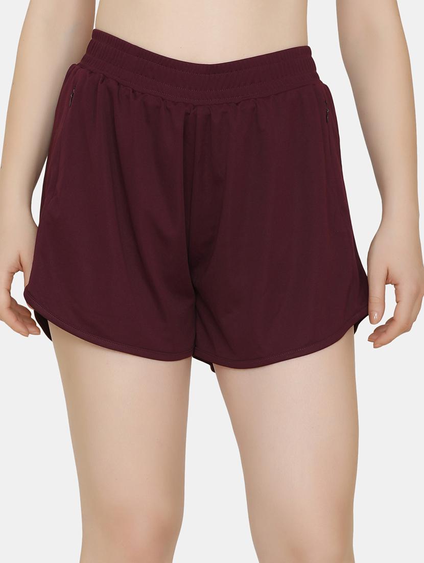 high rise solid sports shorts - 16480852 - Zoom Image - 1