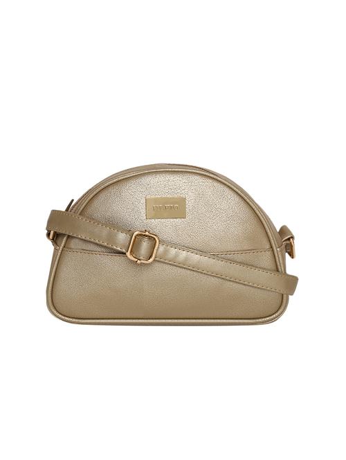 gold leatherette (pu) regular sling bag - 16480984 - Standard Image - 1