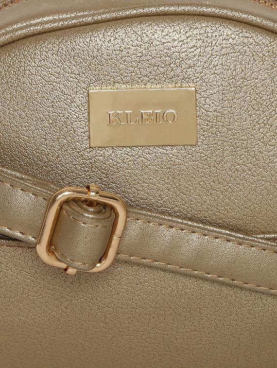 gold leatherette (pu) regular sling bag - 16480984 - Zoom Image - 4