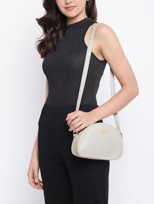 white leatherette (pu) regular sling bag - 16480988 - Standard Image - 6